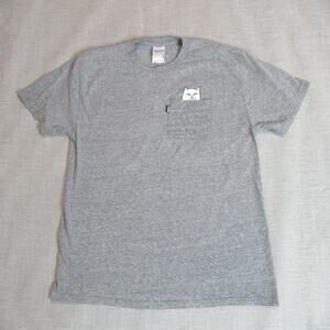 RIPNDIP Nermal Flip Off Finger Pocket Shirt Mens Medium Gray Cat Skater Club Kid